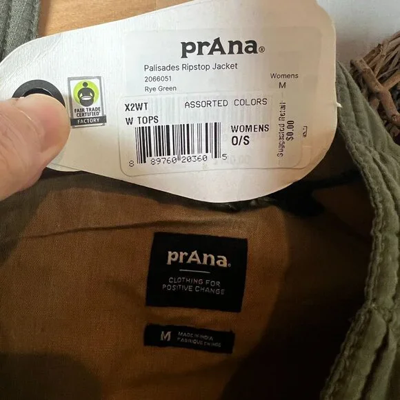 Prana Palisades Ripstop Womens Jacket MEDIUM in Rye Green UPF 50+ - Picture 2 of 12